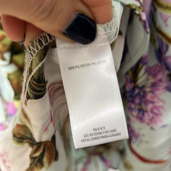 DN Designs Faux Wrap Floral with Asymmetric Hem Dress sz 14W - Picture 5 of 6